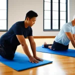Home 9 스포츠마사지사의 스트레칭 지도법 - **Prompt 1: The Essence of Mindful Stretching and Guidance**
"A diverse group of adults, includi...